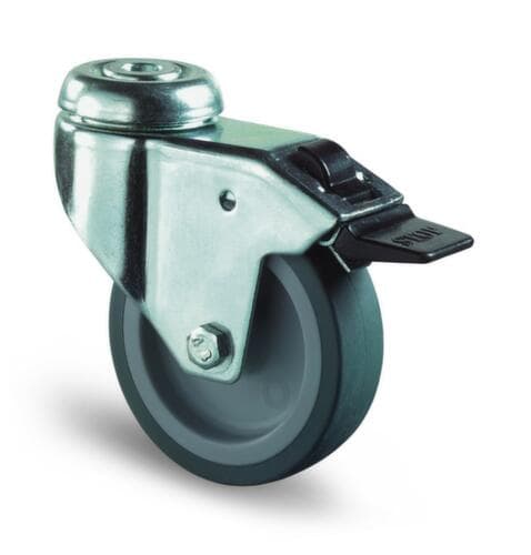 BS-ROLLEN Spurlose thermoplastische Apparaterolle, Traglast 60 kg, TPE-Bereifung