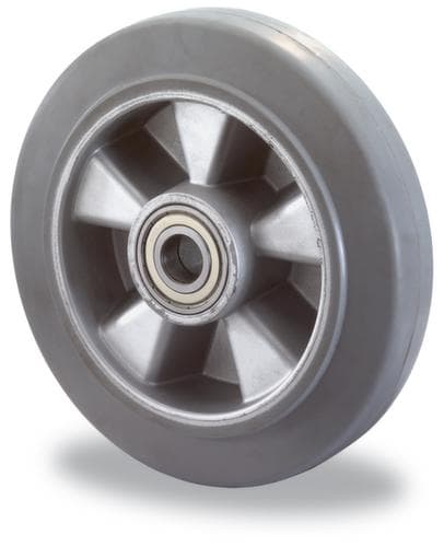 BS-ROLLEN Spurloses Elastik-Vollgummirad, Traglast 400 kg, Elastik-Bereifung