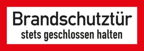 Brandschutzschild "Brandschutztür stets geschlossen halten", Aufkleber, reflektierend