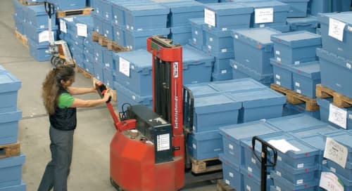 BITO Mehrwegbehälter verplombbar, Inhalt 22 l, Zweiteiliger Scharnierdeckel