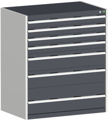 bott Schubladenschrank cubio Grundfläche 1050x750 mm, 7 Schublade(n), RAL7035 Lichtgrau/RAL7016 Anthrazitgrau