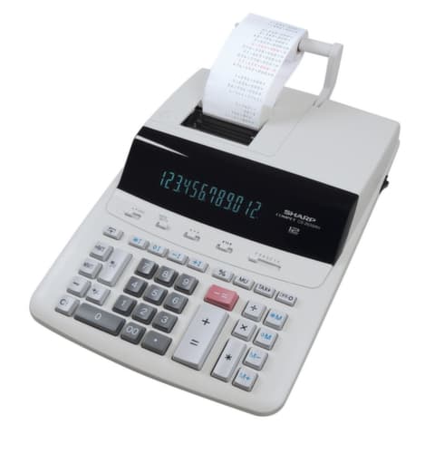 Sharp Tischrechner CS-2635RH GY SE mit Drucker, Display 12