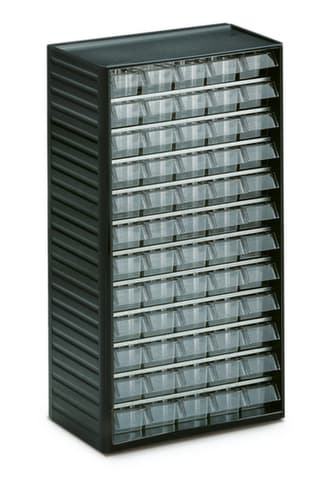 Treston Klarsichtmagazin, 60 Schublade(n), anthrazitgrau/transparent