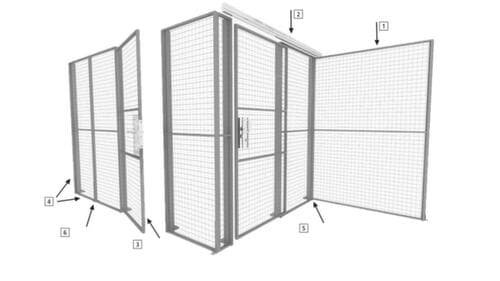 TROAX Wand-Aufsatzelement Extra für Trennwandsystem, Breite 200 mm