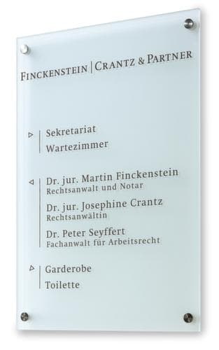 Wandschild CRISTALLO aus ESG, Hochformat 210