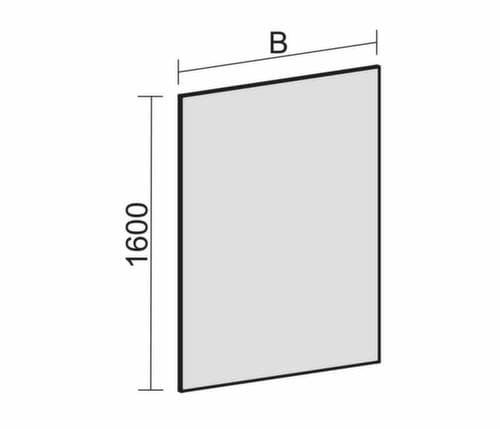 Gera Trennwand Pro BasicLine, Höhe x Breite 1600 x 1600 mm, Wand rot