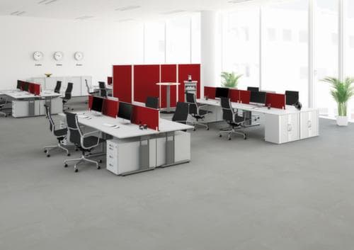Gera Trennwand Pro BasicLine, Höhe x Breite 1600 x 1600 mm, Wand rot
