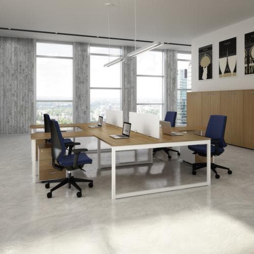 Quadrifoglio Büroschrank Practika, 2 Ordnerhöhen, alu/Nuss Canaletto