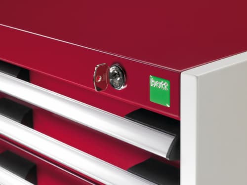 bott Schubladenschrank cubio Grundfläche 800x750 mm, 4 Schublade(n), RAL7035 Lichtgrau/RAL7016 Anthrazitgrau