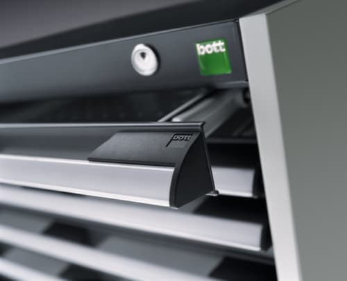 bott Schubladenschrank cubio Grundfläche 800x750 mm, 4 Schublade(n), RAL7035 Lichtgrau/RAL7016 Anthrazitgrau